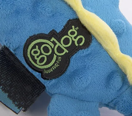 GoDog Skinny Dragons con protector para masticar, juguetes para perros de peluche duraderos con chirriadores