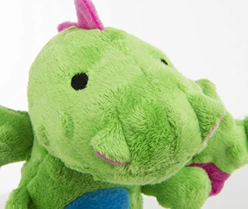 GoDog Skinny Dragons con protector para masticar, juguetes para perros de peluche duraderos con chirriadores