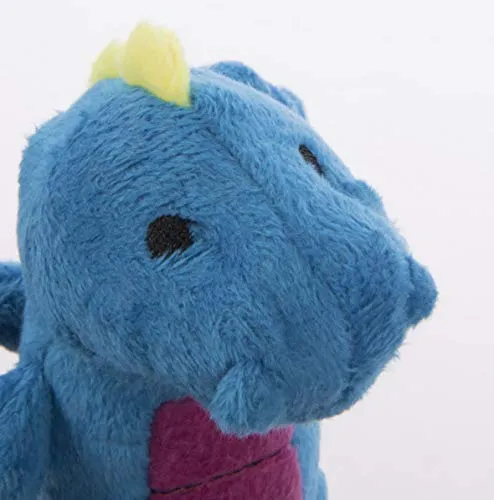 GoDog Skinny Dragons con protector para masticar, juguetes para perros de peluche duraderos con chirriadores