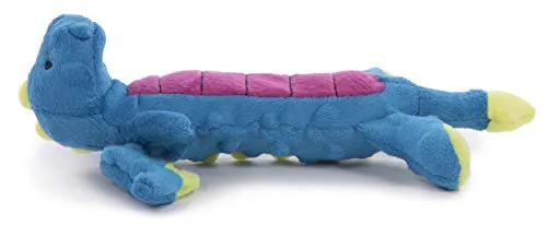 GoDog Skinny Dragons con protector para masticar, juguetes para perros de peluche duraderos con chirriadores