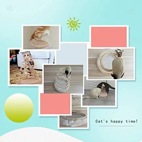 Juguete interactivo para gatos de Andiker, juguete de felpa con placa de resorte en espiral y bola divertida o ratón interactivo de acero inoxidable con resorte giratorio para gatos para matar el tiempo y mantener el ajuste