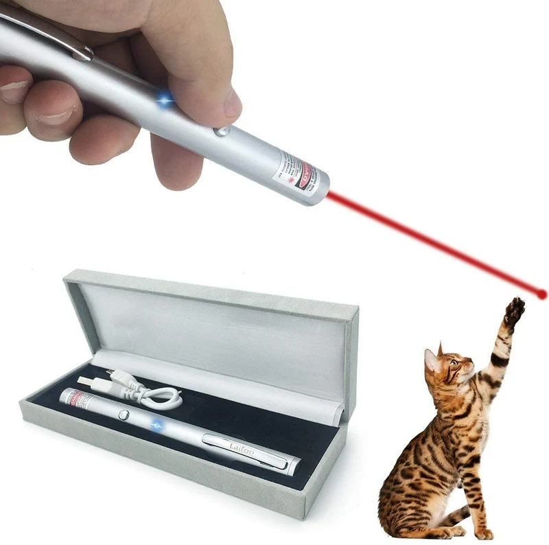Laifoo USB recargable gato juguetes interactivo LED luz puntero para gatos de la captura de la desgarro entrenamiento