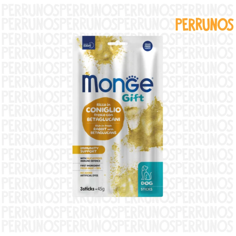 Monge Sticks Immunity Support (Conejo + Betaglucanos) 45gr
