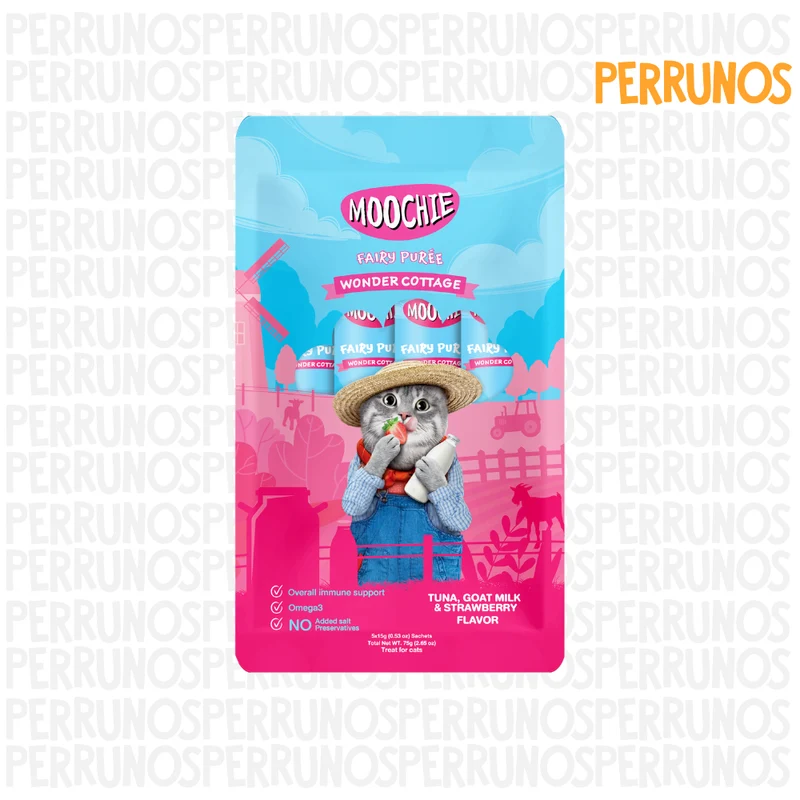 Moochie Sabor Atún, Leche de Cabra y Fresa x 5 tubos