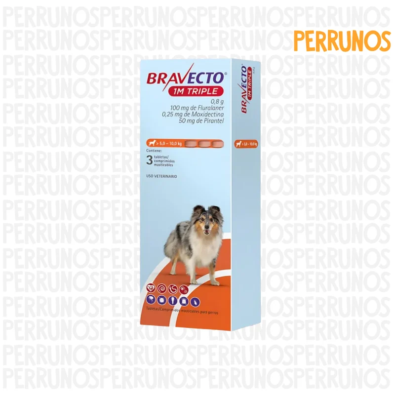 Bravecto 1M Triple 5 - 10 kg (3 tabletas)