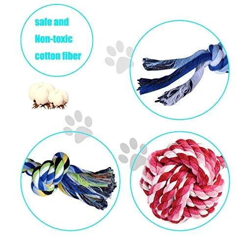 Aipper Juguetes para cachorros de perro, 12 unidades, juguetes para masticar cachorros para jugar y limpiar los dientes, juguetes de chirriar IQ Treat Ball y disco volador de perro incluido, juguetes para morder cachorros para perros medianos a pequeños,
