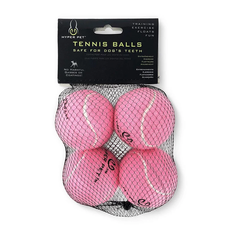 Hyper Pelotas de tenis para perros [Juguetes seguros para perros para ejercicio y entrenamiento] (bolas de tenis para perros de colores brillantes, fácil de localizar)