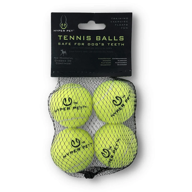 Hyper Pelotas de tenis para perros [Juguetes seguros para perros para ejercicio y entrenamiento] (bolas de tenis para perros de colores brillantes, fácil de localizar)
