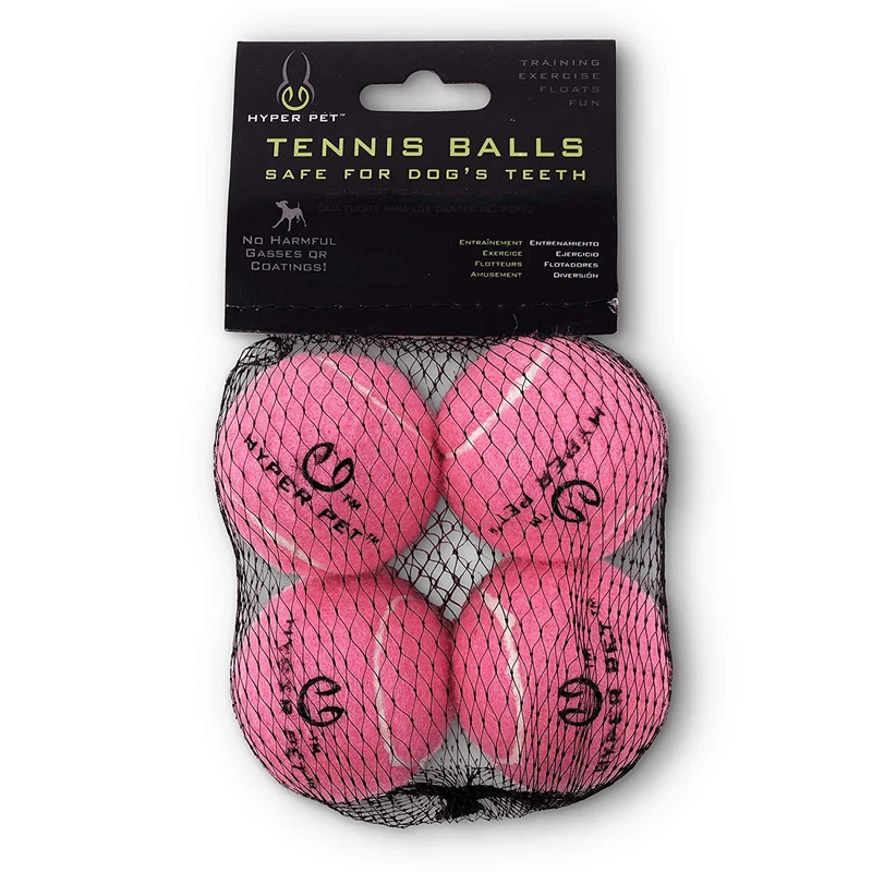 Hyper Pelotas de tenis para perros [Juguetes seguros para perros para ejercicio y entrenamiento] (bolas de tenis para perros de colores brillantes, fácil de localizar)