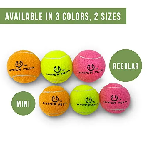 Hyper Pelotas de tenis para perros [Juguetes seguros para perros para ejercicio y entrenamiento] (bolas de tenis para perros de colores brillantes, fácil de localizar)