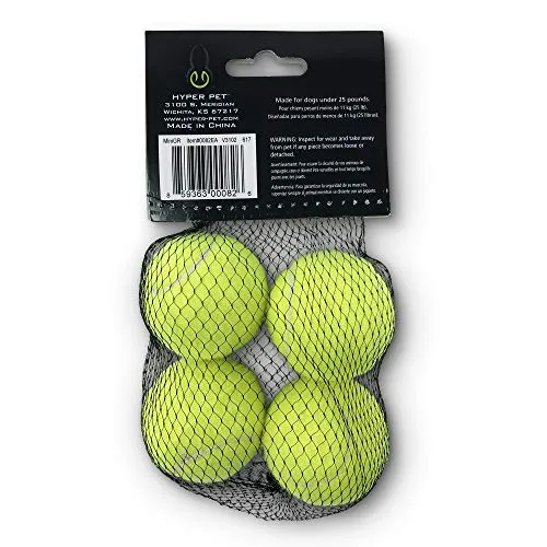 Hyper Pelotas de tenis para perros [Juguetes seguros para perros para ejercicio y entrenamiento] (bolas de tenis para perros de colores brillantes, fácil de localizar)