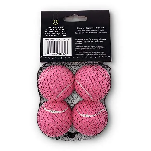 Hyper Pelotas de tenis para perros [Juguetes seguros para perros para ejercicio y entrenamiento] (bolas de tenis para perros de colores brillantes, fácil de localizar)