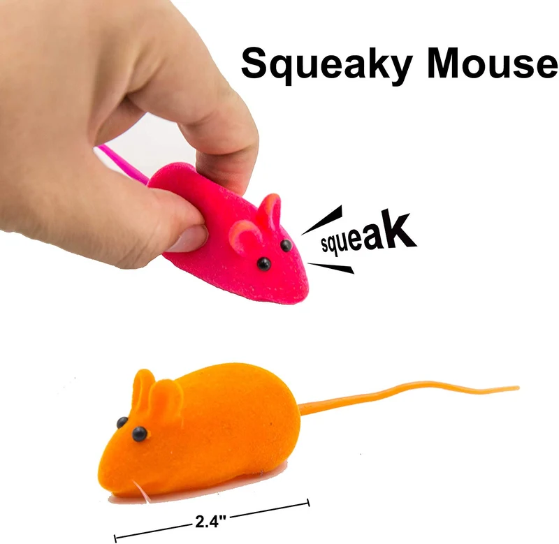 Youngever 7 Juguetes para gatos, surtidos con 5 juguetes rellenables para gatos y 2 juguetes para gatos con ratón, extra para rellenar, para gato, cachorro, gatito, hurón, conejo