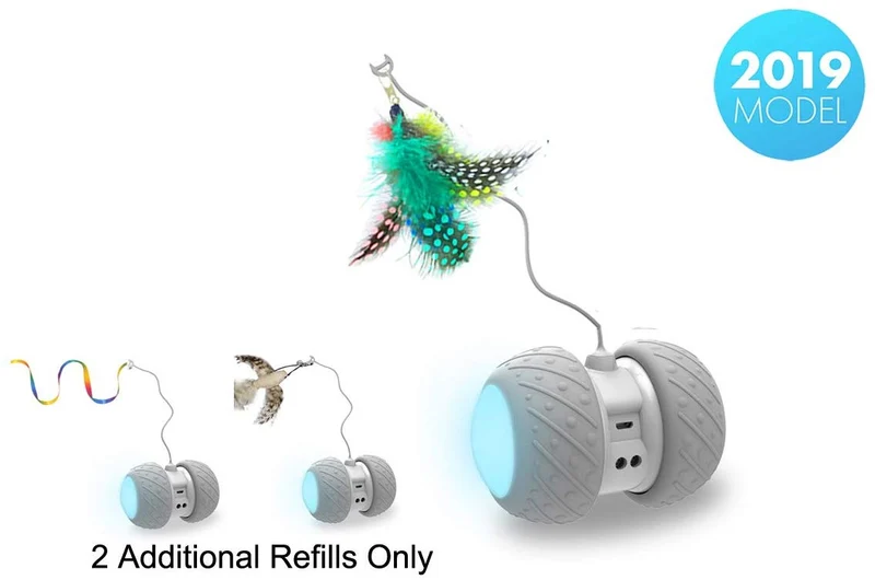 PetDroid Boltz Robotic Juguete interactivo, unido con plumas/pájaros/ratón juguetes para gatos/gatito, batería de gran capacidad/todos los pisos disponibles