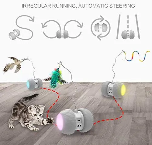 PetDroid Boltz Robotic Juguete interactivo, unido con plumas/pájaros/ratón juguetes para gatos/gatito, batería de gran capacidad/todos los pisos disponibles