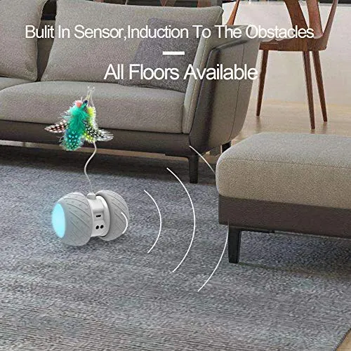 PetDroid Boltz Robotic Juguete interactivo, unido con plumas/pájaros/ratón juguetes para gatos/gatito, batería de gran capacidad/todos los pisos disponibles