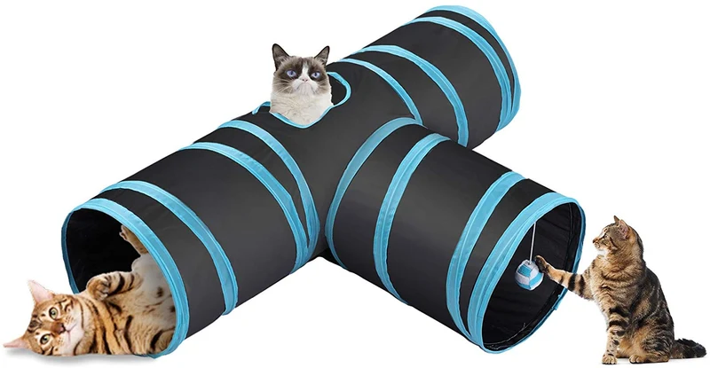 CO-Z Collapsible Cat Tunnel Tube Kitty Tunnel Bored Cat Pet Toys Peek Hole Toy Ball Cat, Puppy, Kitty, Kitten, Rabbit