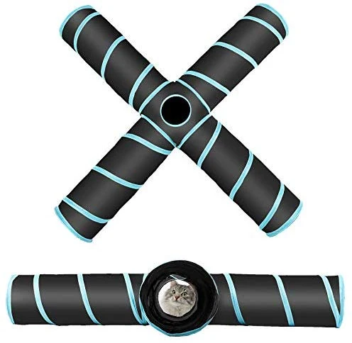 CO-Z Collapsible Cat Tunnel Tube Kitty Tunnel Bored Cat Pet Toys Peek Hole Toy Ball Cat, Puppy, Kitty, Kitten, Rabbit