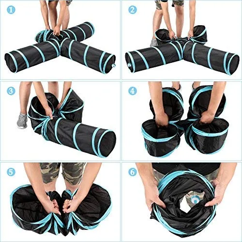 CO-Z Collapsible Cat Tunnel Tube Kitty Tunnel Bored Cat Pet Toys Peek Hole Toy Ball Cat, Puppy, Kitty, Kitten, Rabbit