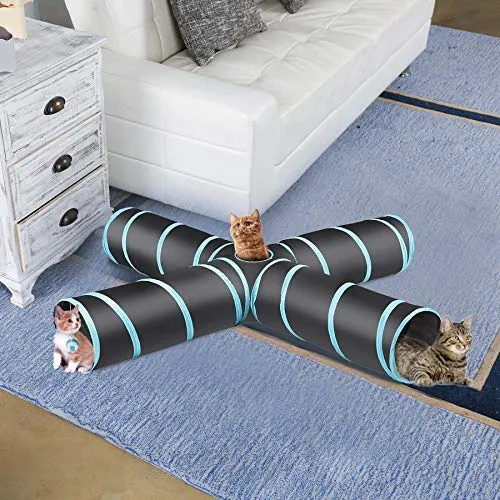 CO-Z Collapsible Cat Tunnel Tube Kitty Tunnel Bored Cat Pet Toys Peek Hole Toy Ball Cat, Puppy, Kitty, Kitten, Rabbit