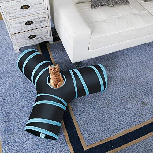 CO-Z Collapsible Cat Tunnel Tube Kitty Tunnel Bored Cat Pet Toys Peek Hole Toy Ball Cat, Puppy, Kitty, Kitten, Rabbit