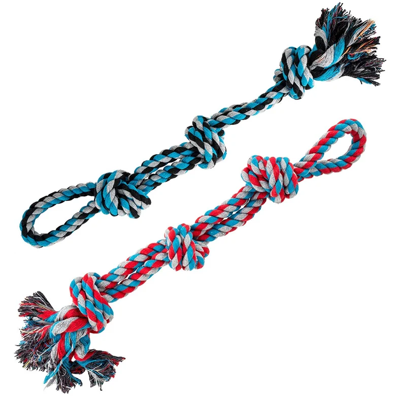 AMZpets Juego de juguetes para perros grandes y masticadores agresivos, 7 cuerdas de algodón casi indestructibles. Juego de juguetes dentales resistentes y duraderos para masticar razas grandes, dientes de cachorro, juego de guerra