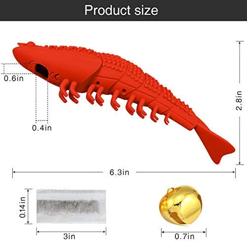 HETOO Cat Toys,Interactive Cat Toothbrush Catnip Chew Treat Toy for Kitten Kitty Cats Teeth Cleaning Dental Care,Crayfish Shape Pet Toy Cat