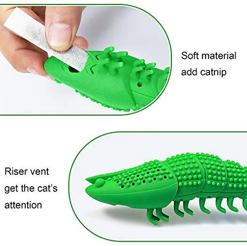 HETOO Cat Toys,Interactive Cat Toothbrush Catnip Chew Treat Toy for Kitten Kitty Cats Teeth Cleaning Dental Care,Crayfish Shape Pet Toy Cat