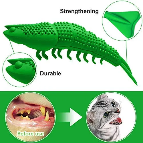 HETOO Cat Toys,Interactive Cat Toothbrush Catnip Chew Treat Toy for Kitten Kitty Cats Teeth Cleaning Dental Care,Crayfish Shape Pet Toy Cat