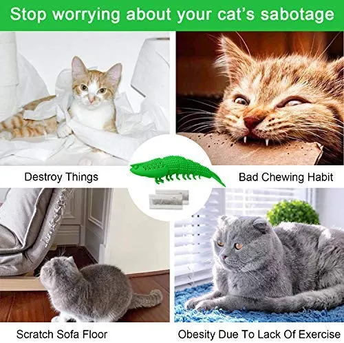 HETOO Cat Toys,Interactive Cat Toothbrush Catnip Chew Treat Toy for Kitten Kitty Cats Teeth Cleaning Dental Care,Crayfish Shape Pet Toy Cat
