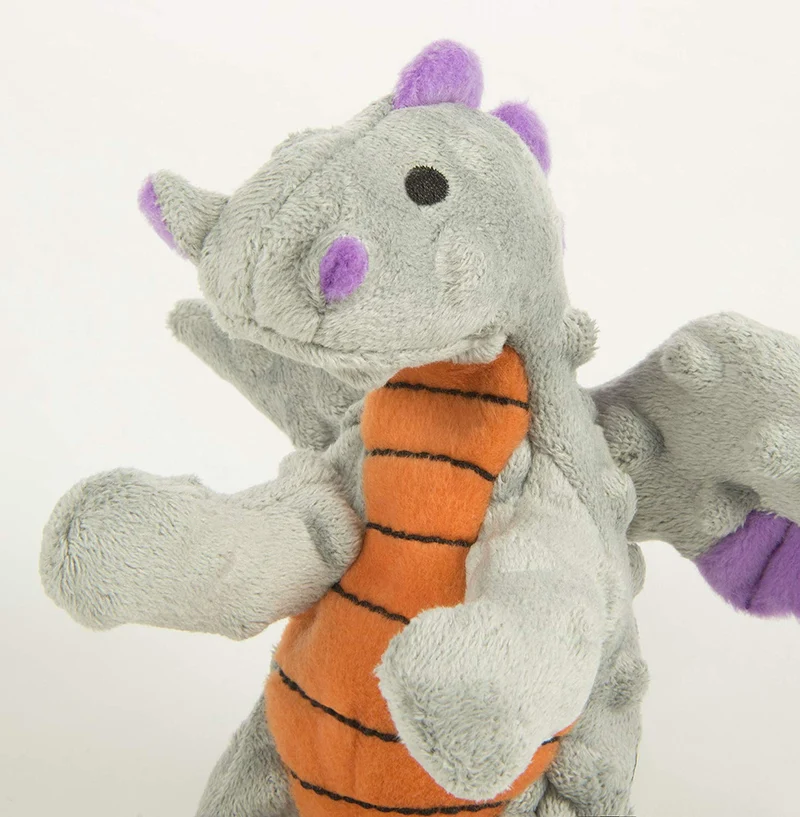 goDog Dragons with Chew Guard Technology Durable Durable Plush Squeaker Dog Toy