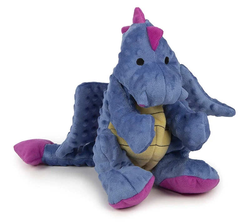 goDog Dragons with Chew Guard Technology Durable Durable Plush Squeaker Dog Toy