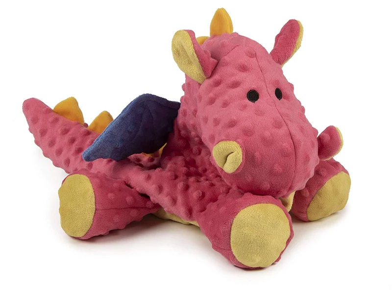 goDog Dragons with Chew Guard Technology Durable Durable Plush Squeaker Dog Toy