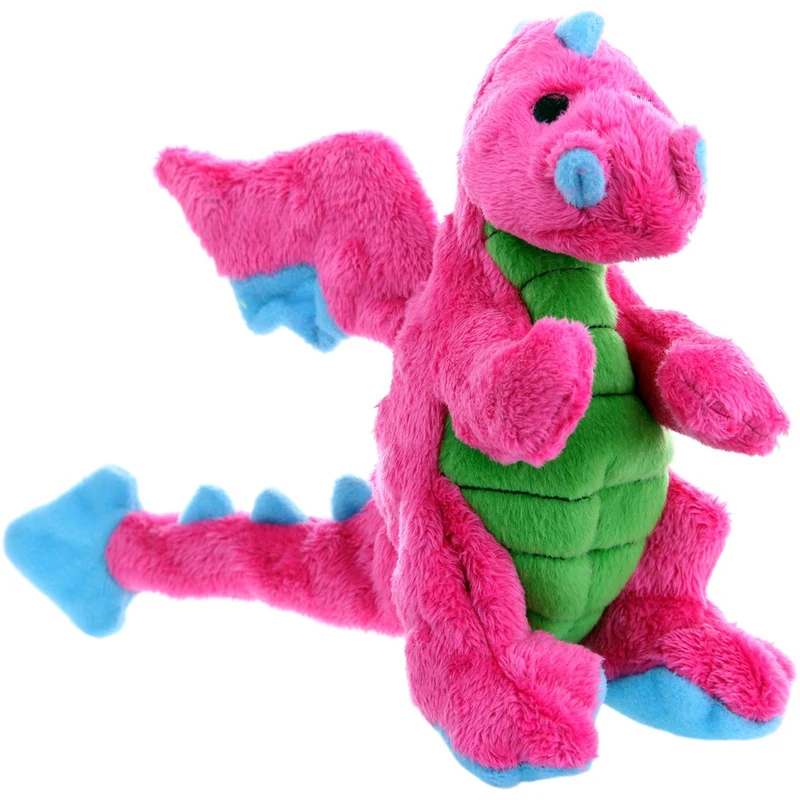 goDog Dragons with Chew Guard Technology Durable Durable Plush Squeaker Dog Toy