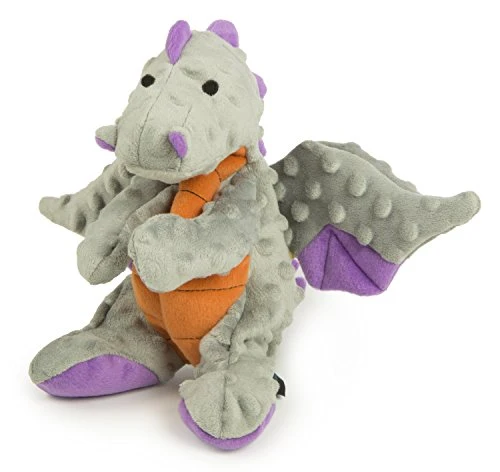 goDog Dragons with Chew Guard Technology Durable Durable Plush Squeaker Dog Toy