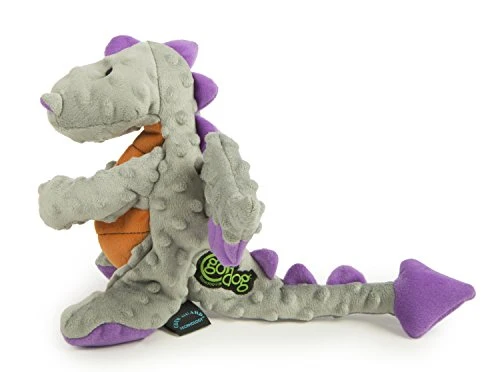 goDog Dragons with Chew Guard Technology Durable Durable Plush Squeaker Dog Toy