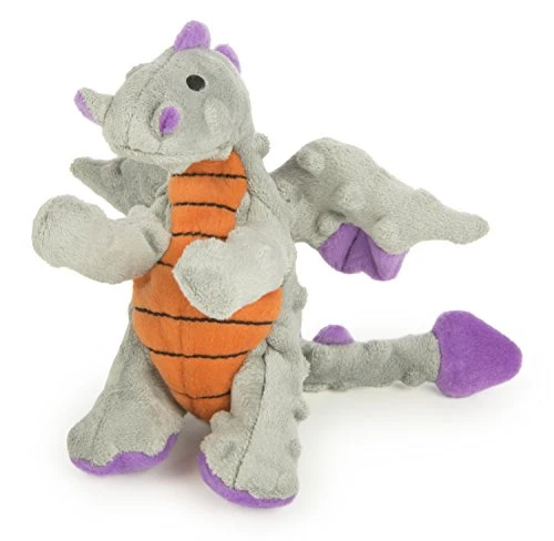 goDog Dragons with Chew Guard Technology Durable Durable Plush Squeaker Dog Toy