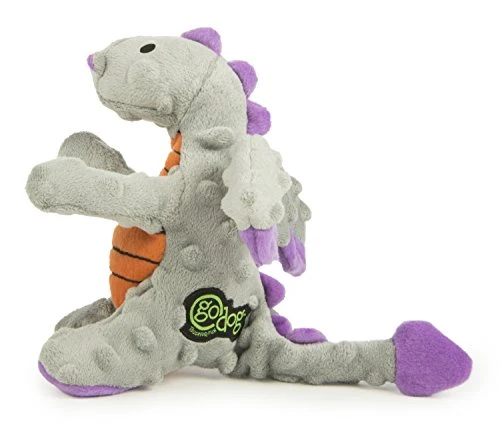 goDog Dragons with Chew Guard Technology Durable Durable Plush Squeaker Dog Toy
