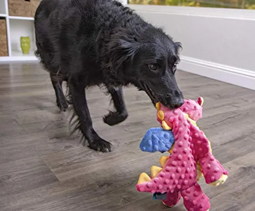goDog Dragons with Chew Guard Technology Durable Durable Plush Squeaker Dog Toy