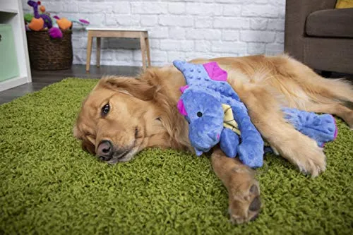 goDog Dragons with Chew Guard Technology Durable Durable Plush Squeaker Dog Toy