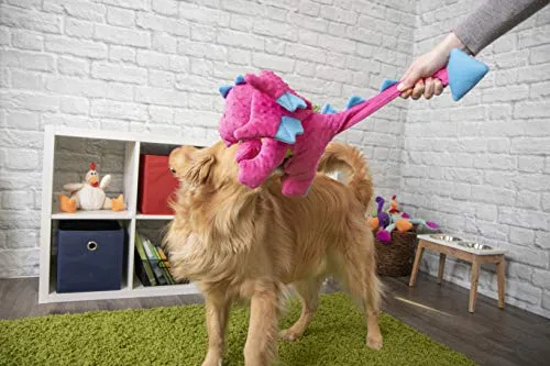 goDog Dragons with Chew Guard Technology Durable Durable Plush Squeaker Dog Toy