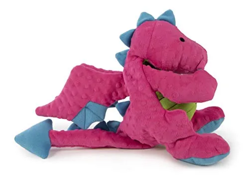 goDog Dragons with Chew Guard Technology Durable Durable Plush Squeaker Dog Toy