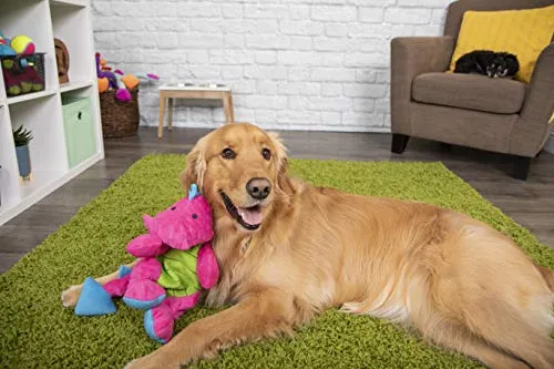 goDog Dragons with Chew Guard Technology Durable Durable Plush Squeaker Dog Toy