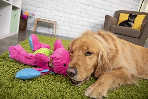 goDog Dragons with Chew Guard Technology Durable Durable Plush Squeaker Dog Toy