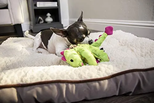 goDog Dragons with Chew Guard Technology Durable Durable Plush Squeaker Dog Toy