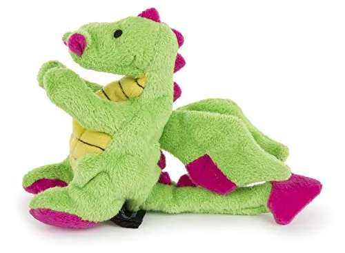goDog Dragons with Chew Guard Technology Durable Durable Plush Squeaker Dog Toy