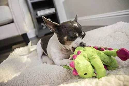 goDog Dragons with Chew Guard Technology Durable Durable Plush Squeaker Dog Toy