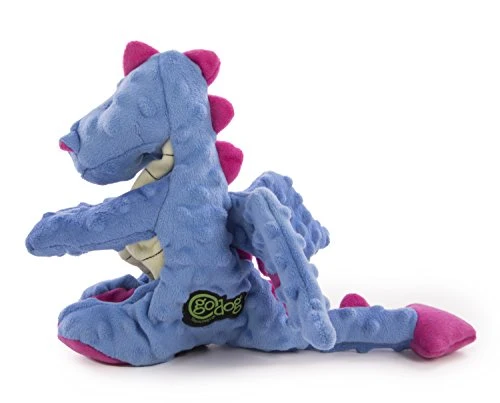 goDog Dragons with Chew Guard Technology Durable Durable Plush Squeaker Dog Toy