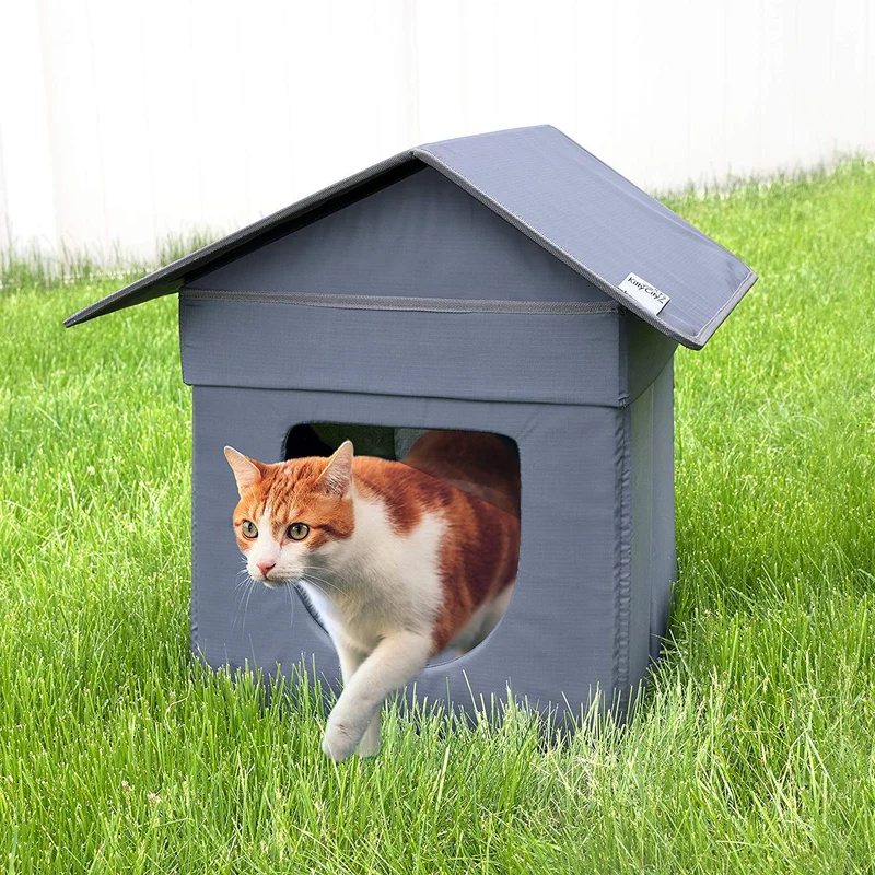 Kitty City - Cama grande para gatos, cubo apilable, casa de gatos para interiores y exteriores