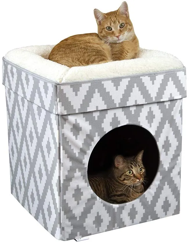 Kitty City - Cama grande para gatos, cubo apilable, casa de gatos para interiores y exteriores
